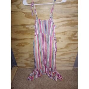 Gilli Striped Spaghetti Strap Maxi Dress Large